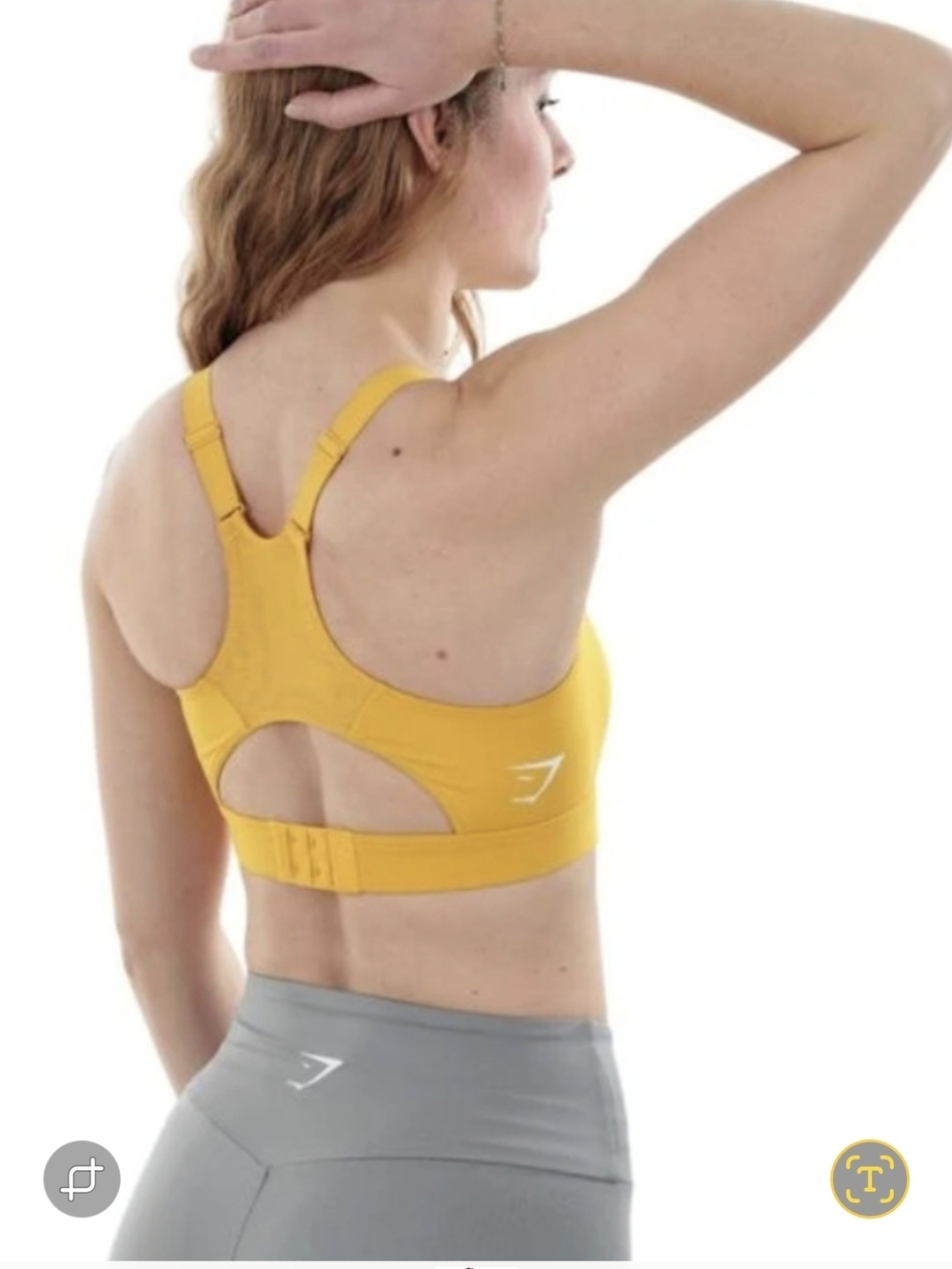 Gymshark Yellow Racerback Hook-Back Sports Bra